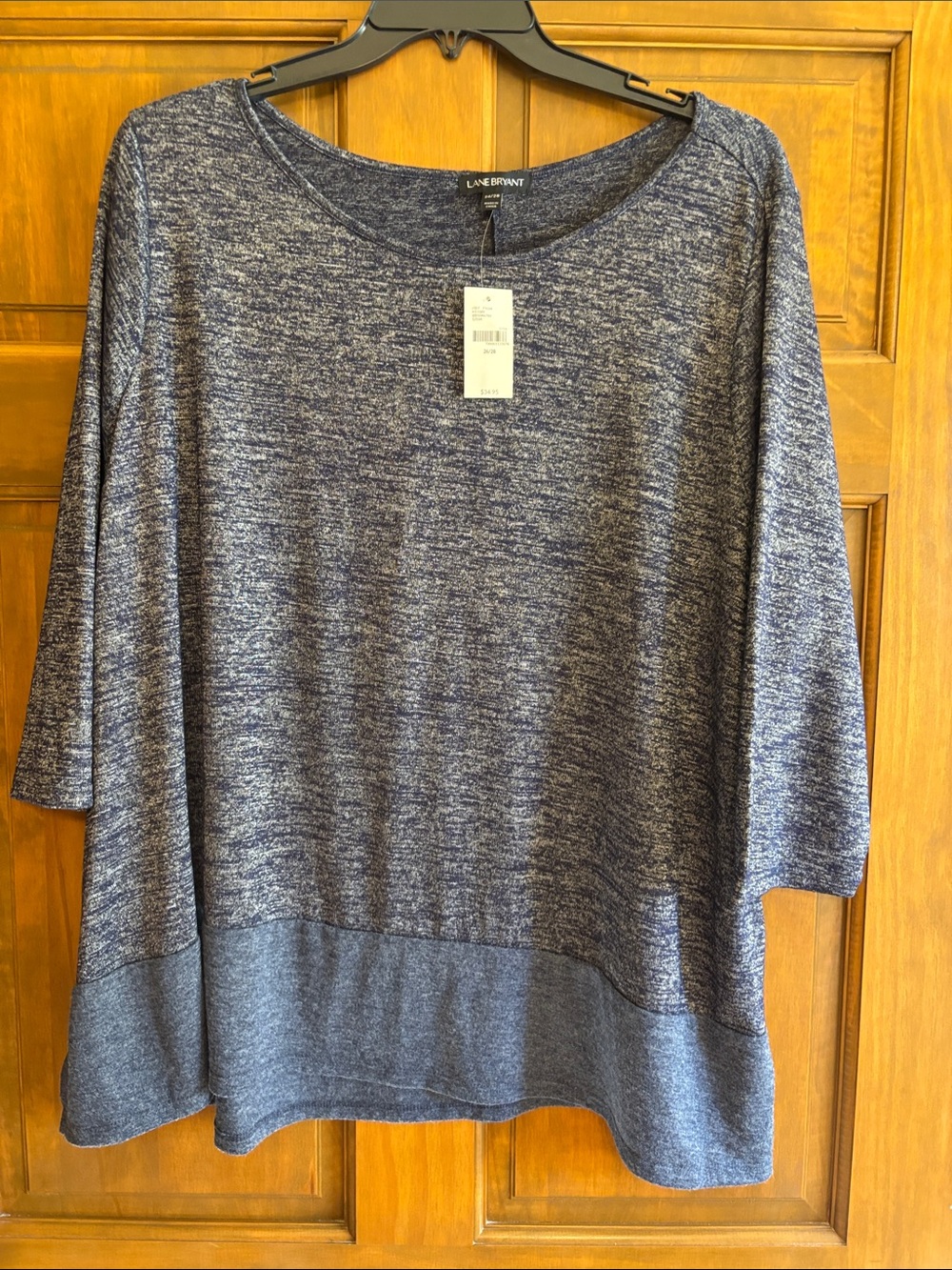 Lane Bryant Marled Long Sleeve Tunic Gray Blue Size 26/28 NWT